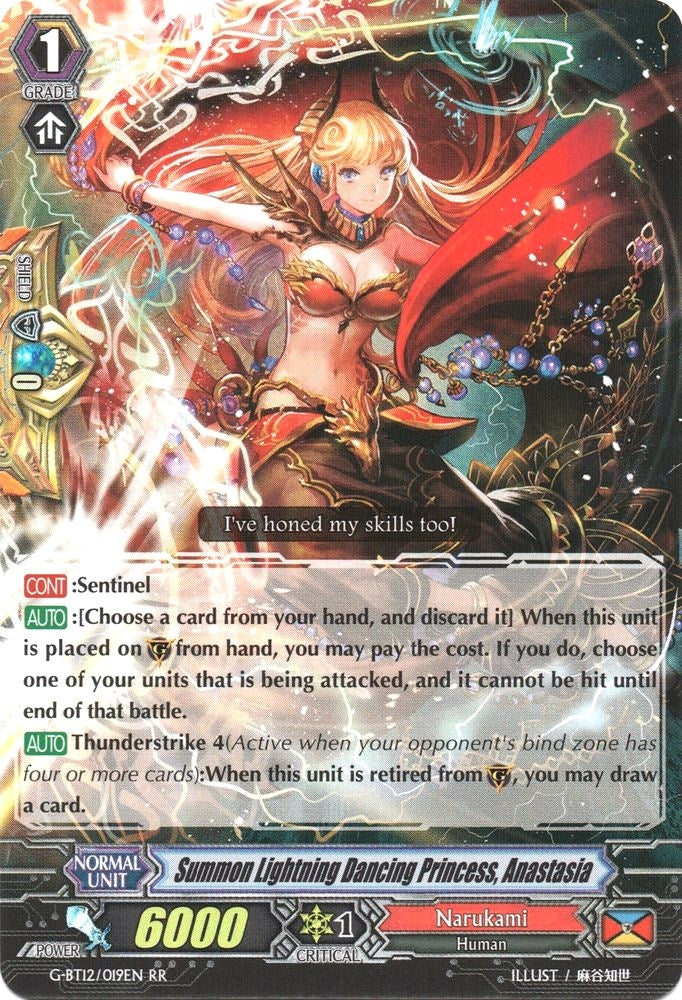 Image for Summon Lightning Dancing Princess, Anastasia (G-BT12: Dragon King's Awakening) (G-BT12/019EN) - Cardfight Vanguard