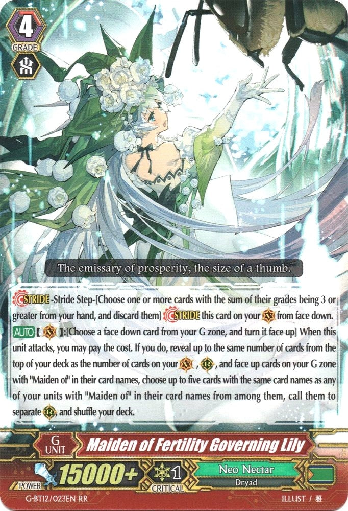 Image for Maiden of Fertility Governing Lily (G-BT12: Dragon King's Awakening) (G-BT12/023EN) - Cardfight Vanguard