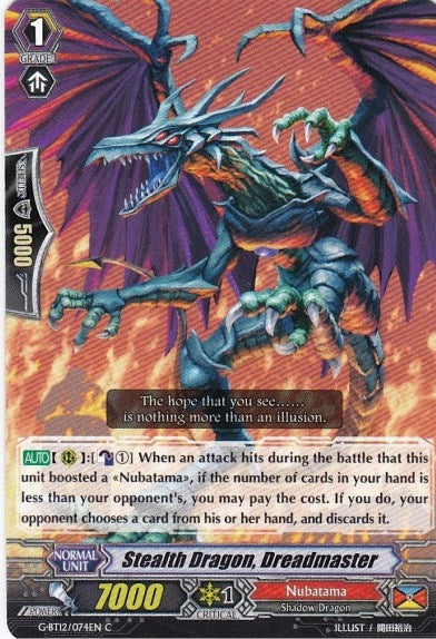 Image for Stealth Dragon, Dreadmaster (G-BT12: Dragon King's Awakening) (G-BT12/074EN) - Cardfight Vanguard