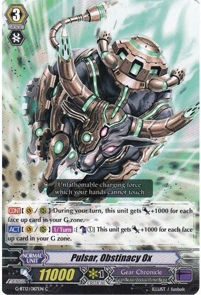Image for Pulsar, Obstinacy Ox (G-BT12: Dragon King's Awakening) (G-BT12/087EN) - Cardfight Vanguard