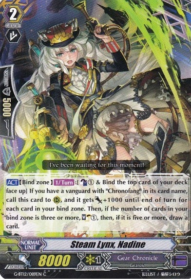 Image for Steam Lynx, Nadine (G-BT12: Dragon King's Awakening) (G-BT12/089EN) - Cardfight Vanguard