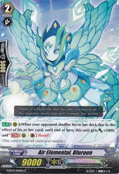 Image for Air Elemental, Bluroon (G-BT12: Dragon King's Awakening) (G-BT12/104EN) - Cardfight Vanguard
