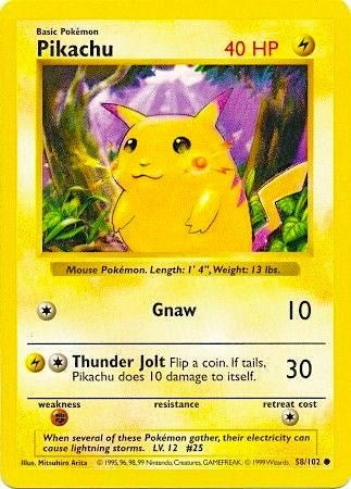 Image for Pikachu (Red Cheeks) (Base Set (Shadowless)) (058/102) - Pokemon