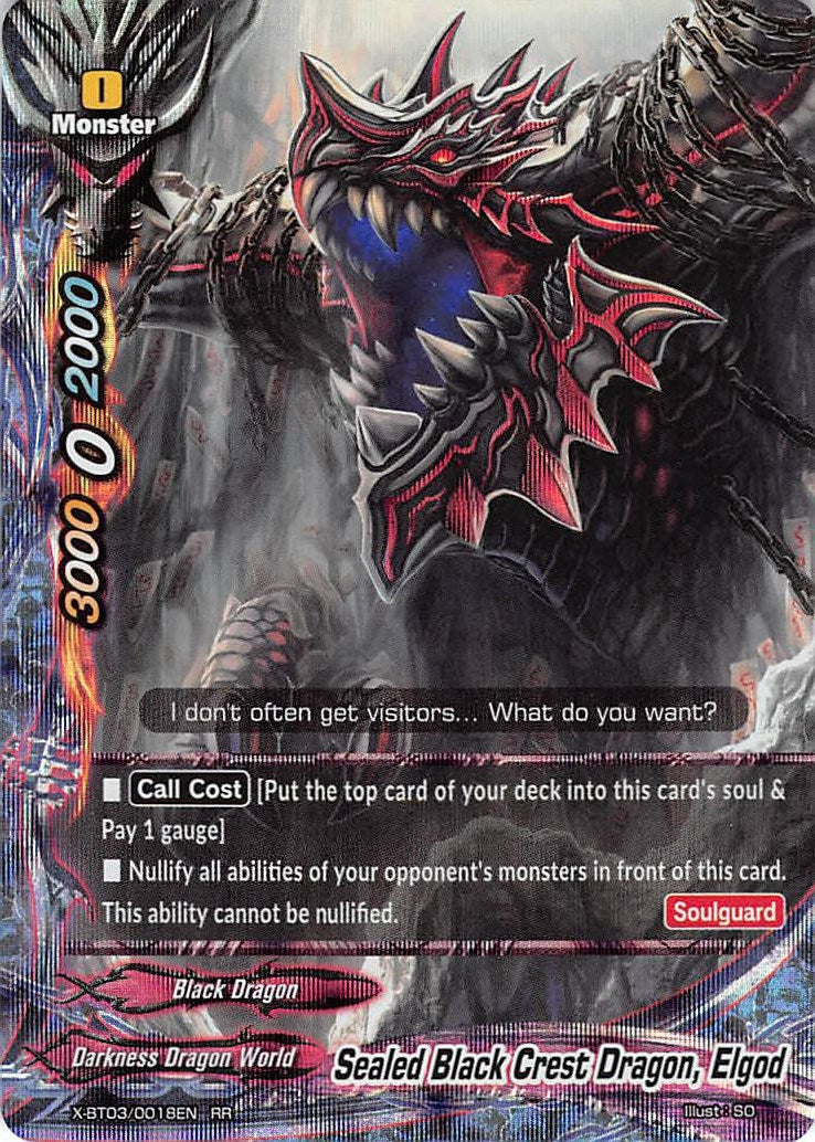 Image for Sealed Black Crest Dragon, Elgod (Overturn! Thunder Empire!!) (X-BT03/0018EN) - Future Card BuddyFight
