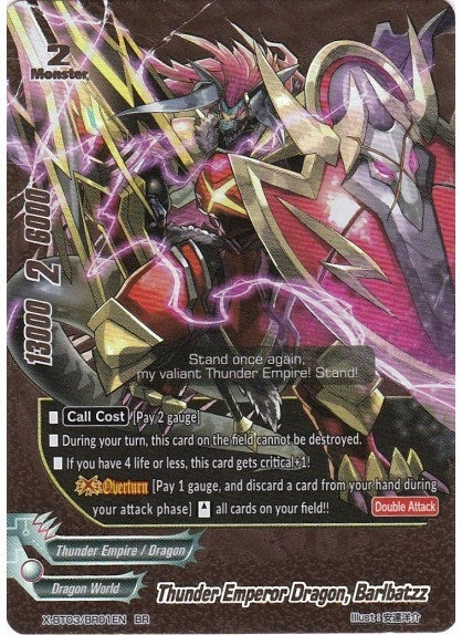 Image for Thunder Emperor Dragon, Barlbatzz (Overturn! Thunder Empire!!) (X-BT03/BR01EN) - Future Card BuddyFight