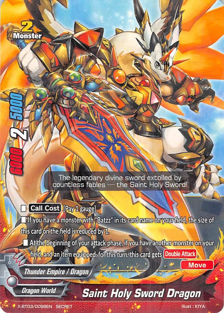 Image for Saint Holy Sword Dragon (Overturn! Thunder Empire!!) (X-BT03/0098EN) - Future Card BuddyFight