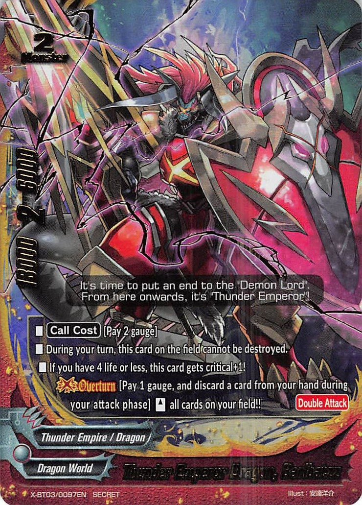 Image for Thunder Emperor Dragon, Barlbatzz (Overturn! Thunder Empire!!) (X-BT03/0097EN) - Future Card BuddyFight