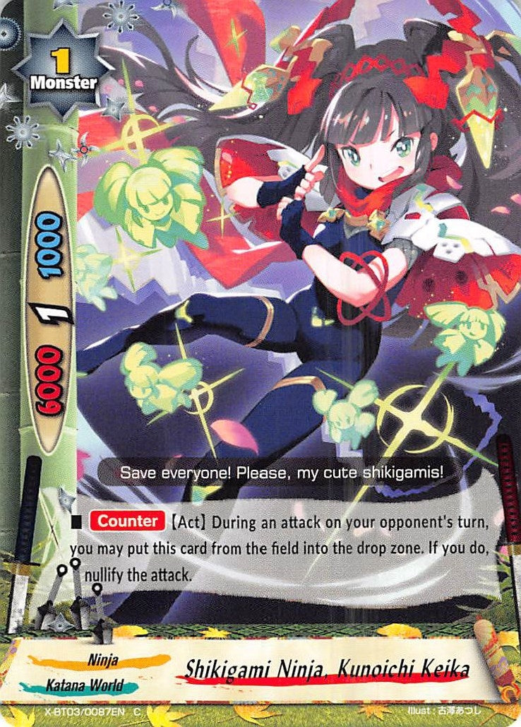 Image for Shikigami Ninja, Kunoichi Keika (Overturn! Thunder Empire!!) (X-BT03/0087EN) - Future Card BuddyFight