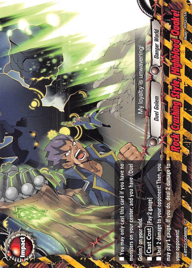 Image for Rock Crushing Style, Highblood Quake! (Overturn! Thunder Empire!!) (X-BT03/0086EN) - Future Card BuddyFight