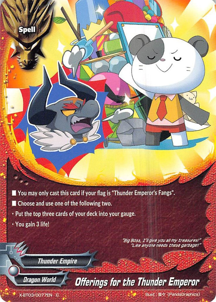 Image for Offerings for the Thunder Emperor (Overturn! Thunder Empire!!) (X-BT03/0077EN) - Future Card BuddyFight