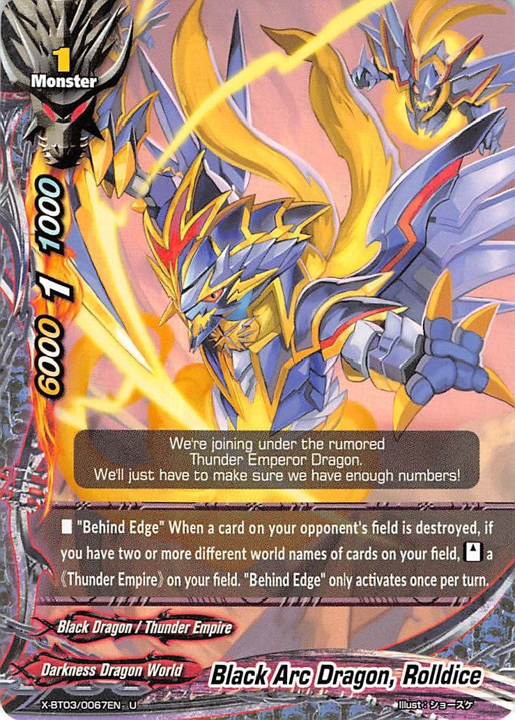 Image for Black Arc Dragon, Rolldice (Overturn! Thunder Empire!!) (X-BT03/0067EN) - Future Card BuddyFight