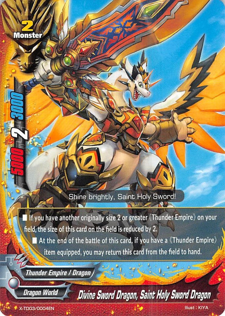 Image for Divine Sword Dragon, Saint Holy Sword Dragon (X-TD03: Thunderous Warlords Alliance) (X-TD03/0004EN) - Future Card BuddyFight