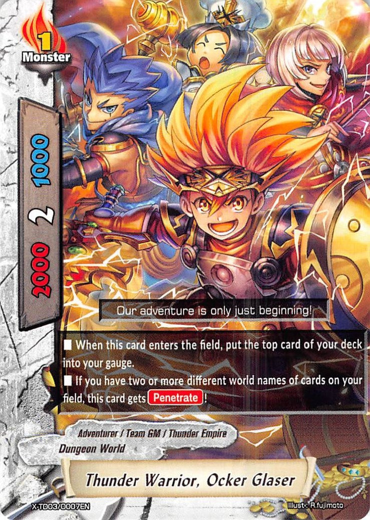 Image for Thunder Warrior, Ocker Glaser (X-TD03: Thunderous Warlords Alliance) (X-TD03/0007EN) - Future Card BuddyFight