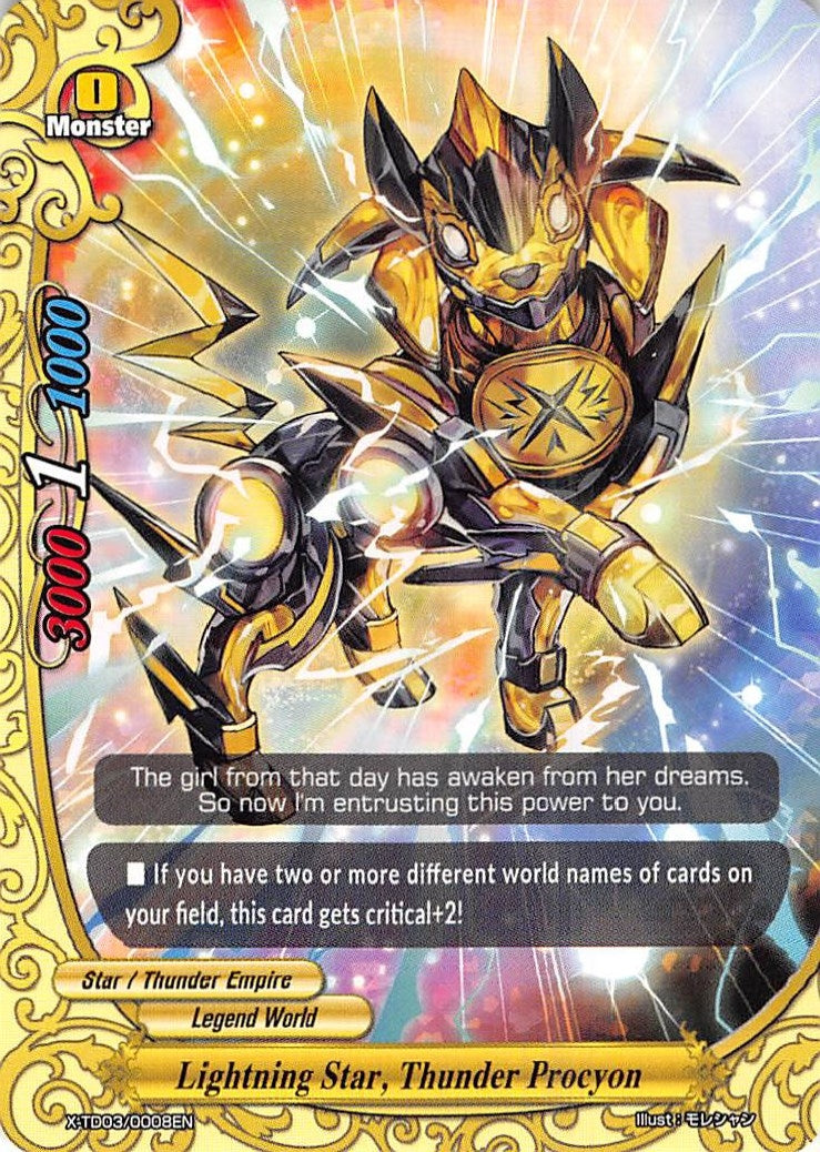 Image for Lightning Star, Thunder Procyon (X-TD03: Thunderous Warlords Alliance) (X-TD03/0008EN) - Future Card BuddyFight