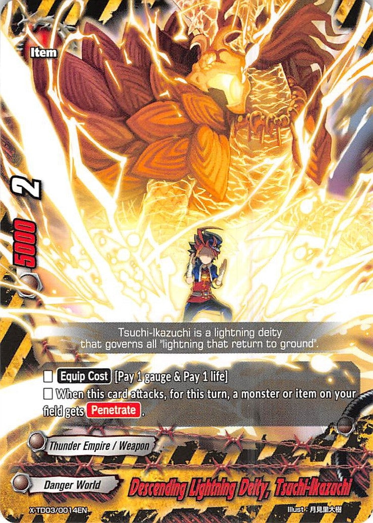 Image for Descending Lightning Deity, Tsuchi-Ikazuchi (X-TD03: Thunderous Warlords Alliance) (X-TD03/0014EN) - Future Card BuddyFight