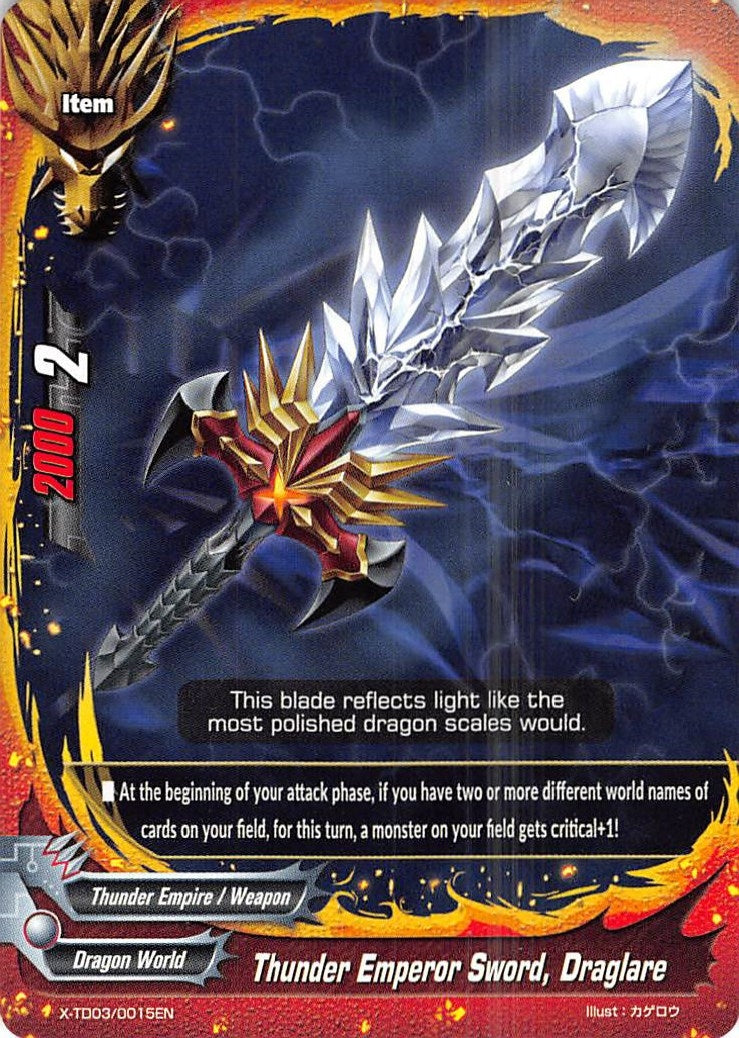Image for Thunder Emperor Sword, Draglare (X-TD03: Thunderous Warlords Alliance) (X-TD03/0015EN) - Future Card BuddyFight