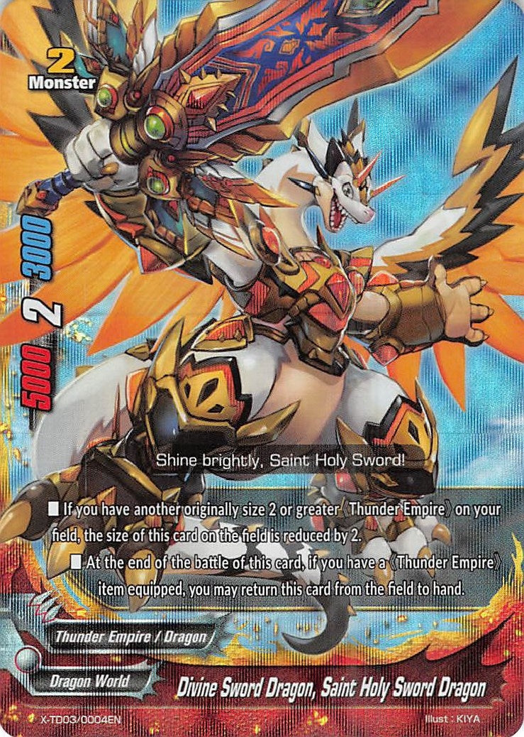 Image for Divine Sword Dragon, Saint Holy Sword Dragon (RRR Foil) (X-TD03: Thunderous Warlords Alliance) (X-TD03/0004EN) - Future Card BuddyFight