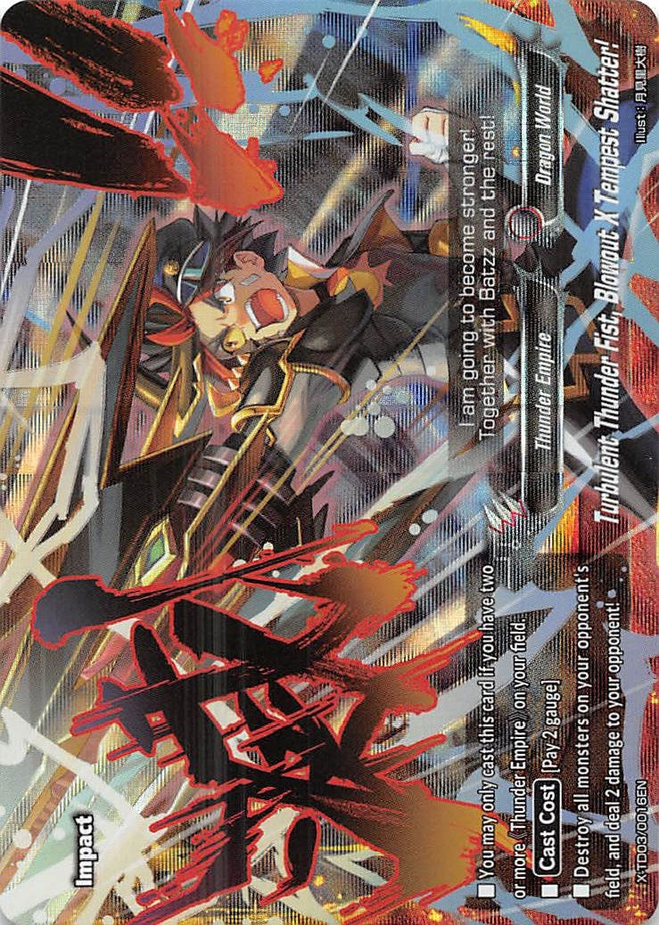 Image for Turbulent Thunder Fist, Blowout X Tempest Shatter! (RRR Foil) (X-TD03: Thunderous Warlords Alliance) (X-TD03/0016EN) - Future Card BuddyFight