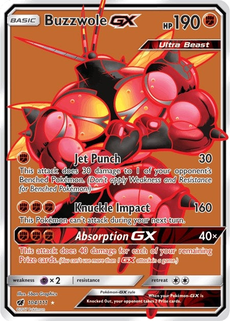 Image for Buzzwole GX (Full Art) (SM - Crimson Invasion) (104/111) - Pokemon