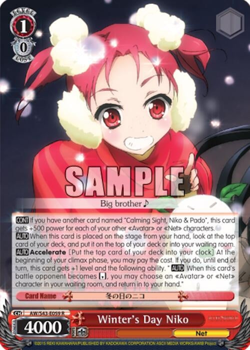 Image for Winter's Day Niko (Accel World -Infinite Burst-) (AW/S43-E059 R) - Weiss Schwarz
