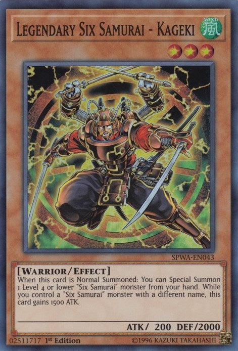 Image for Legendary Six Samurai - Kageki (Spirit Warriors) (SPWA-EN043) - YuGiOh