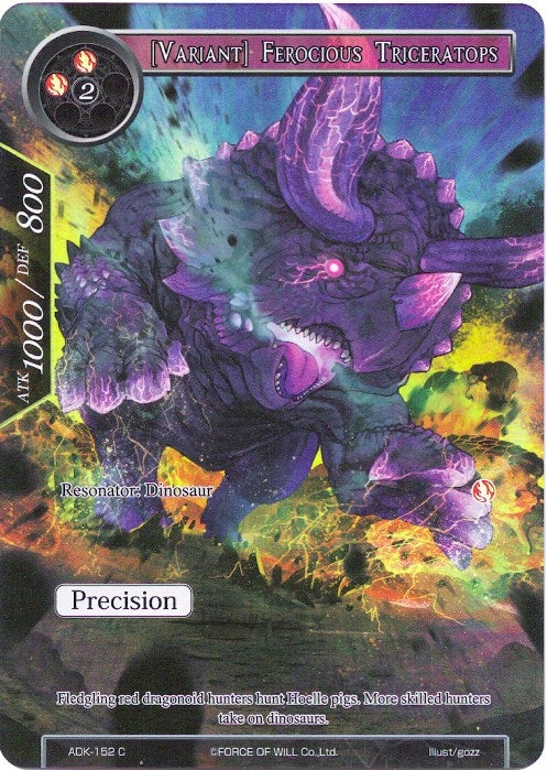 Image for [Variant] Ferocious Triceratops (Full Art) (Advent of the Demon King) (ADK-152) - Force of Will