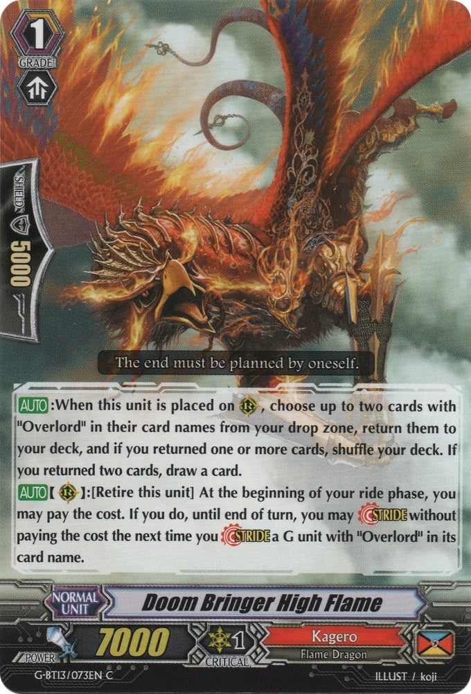 Image for Doom Bringer High Flame (G-BT13: Ultimate Stride) (G-BT13/073EN) - Cardfight Vanguard