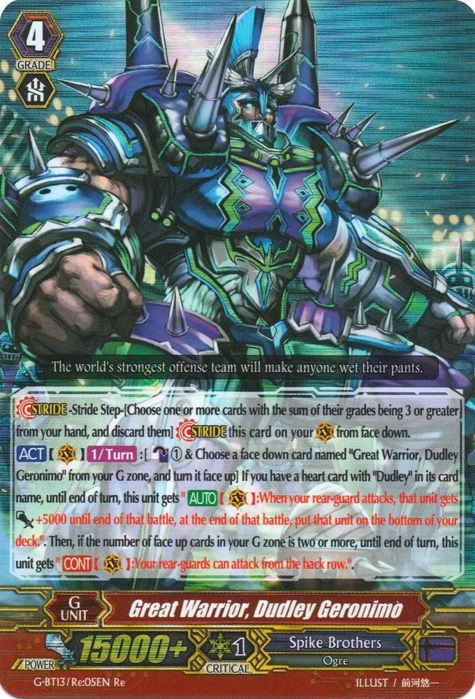 Image for Great Warrior, Dudley Geronimo (G-BT13: Ultimate Stride) (G-BT13/Re:05EN) - Cardfight Vanguard