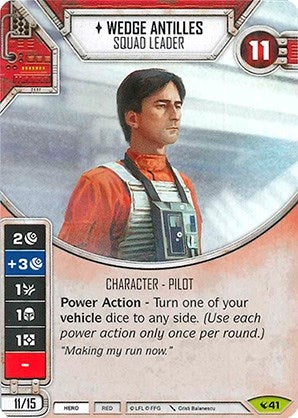 Image for Wedge Antilles - Squad Leader (Card Only) (Legacies) (41) - Star Wars: Destiny