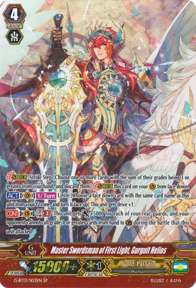 Image for Master Swordsman of First Light, Gurguit Helios (SP) (G-BT13: Ultimate Stride) (G-BT13/S03EN) - Cardfight Vanguard