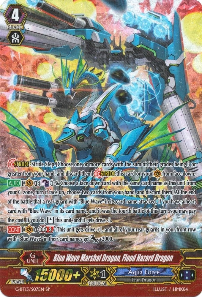 Image for Blue Wave Marshal Dragon, Flood Hazard Dragon (SP) (G-BT13: Ultimate Stride) (G-BT13/S07EN) - Cardfight Vanguard