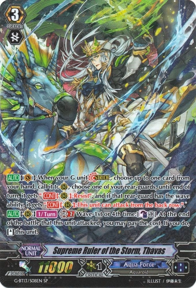 Image for Supreme Ruler of the Storm, Thavas (SP) (G-BT13: Ultimate Stride) (G-BT13/S08EN) - Cardfight Vanguard