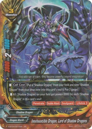 Image for Inexhaustible Dragon, Lord of Shadow Dragons (Rainbow Striker) (X-BT04/0010EN) - Future Card BuddyFight