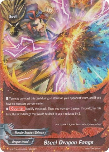 Image for Steel Dragon Fangs (Secret) (Rainbow Striker) (X-BT04/0106EN) - Future Card BuddyFight