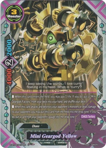 Image for Mini Geargod Yellow (Rainbow Striker) (X-BT04/0074EN) - Future Card BuddyFight