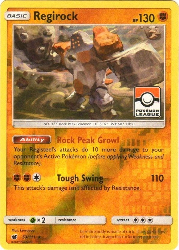 Image for Regirock - 53/111 (Pokemon League) (League & Championship Cards) (053/111) - Pokemon