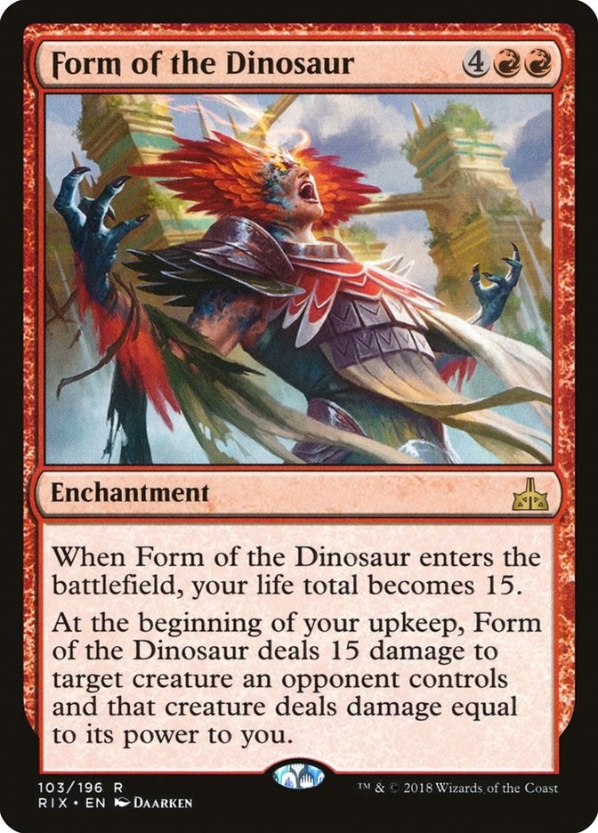 Image for Form of the Dinosaur (Rivals of Ixalan) (103) - Magic: The Gathering