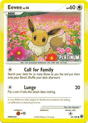 Image for Eevee - 62/100 [Platinum] (Burger King Promos) (062/100) - Pokemon