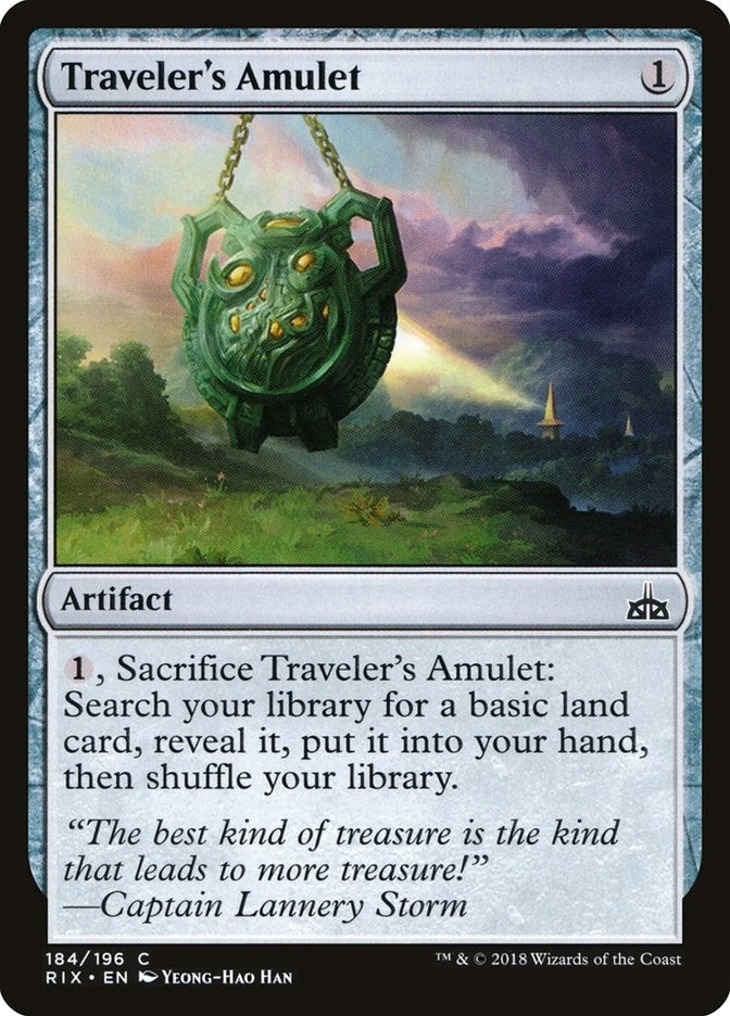 Image for Traveler's Amulet (Rivals of Ixalan) (184) - Magic: The Gathering