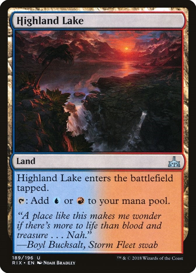Image for Highland Lake (Rivals of Ixalan) (189) - Magic: The Gathering