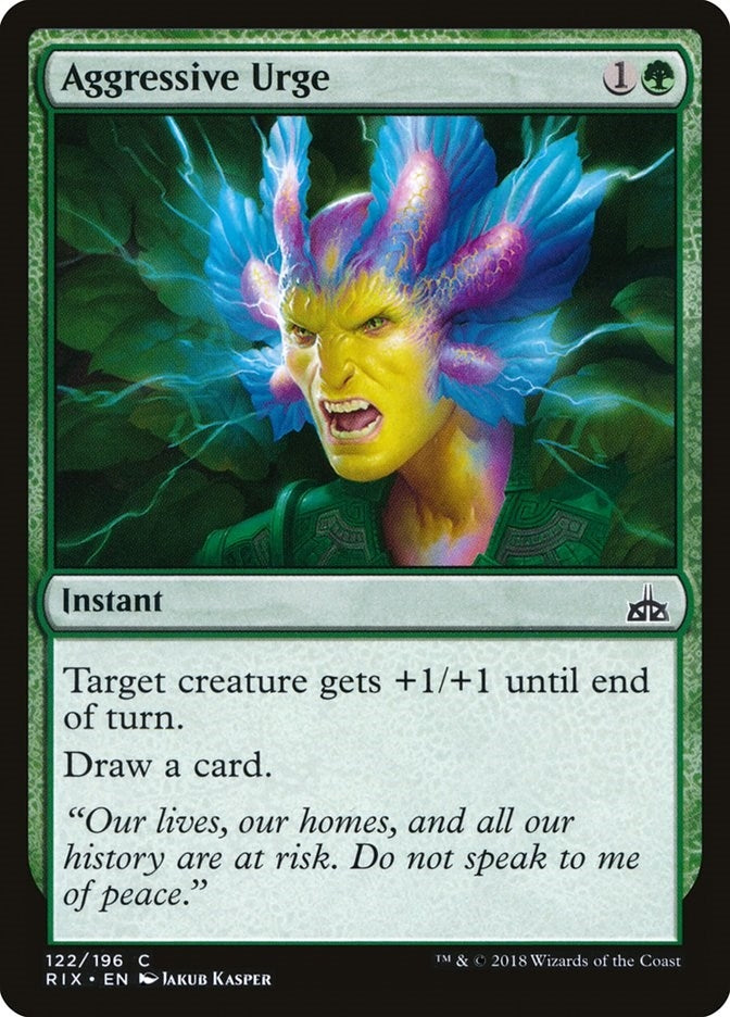 Image for Aggressive Urge (Rivals of Ixalan) (122) - Magic: The Gathering