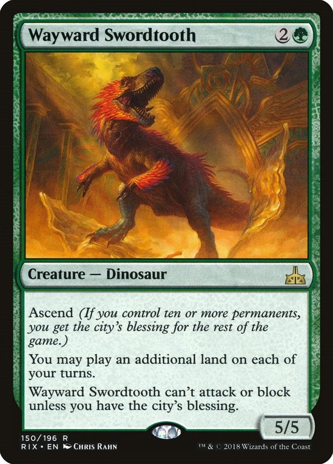 Image for Wayward Swordtooth (Rivals of Ixalan) (150) - Magic: The Gathering