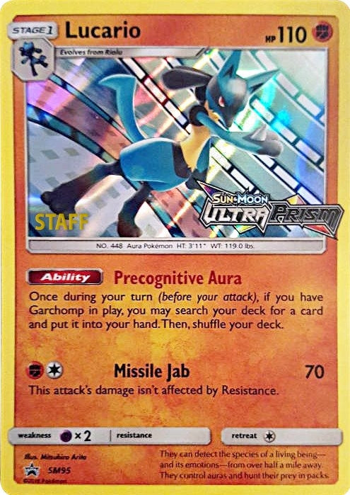 Image for Lucario - SM95 (Prerelease) [Staff] (SM Promos) (SM95) - Pokemon