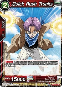 Image for Quick Rush Trunks (Cross Worlds) (BT3-011) - Dragon Ball Super: Masters