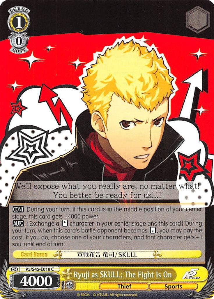 Image for Ryuji as SKULL: The Fight Is On (Persona 5) (P5/S45-E018 C) - Weiss Schwarz