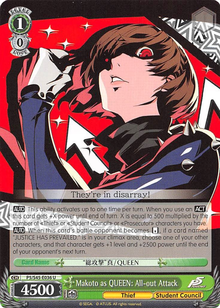 Image for Makoto as QUEEN: All-out Attack (Persona 5) (P5/S45-E036 U) - Weiss Schwarz