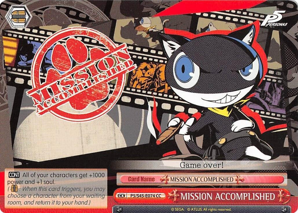 Image for MISSION ACCOMPLISHED (Persona 5) (P5/S45-E074 CC) - Weiss Schwarz