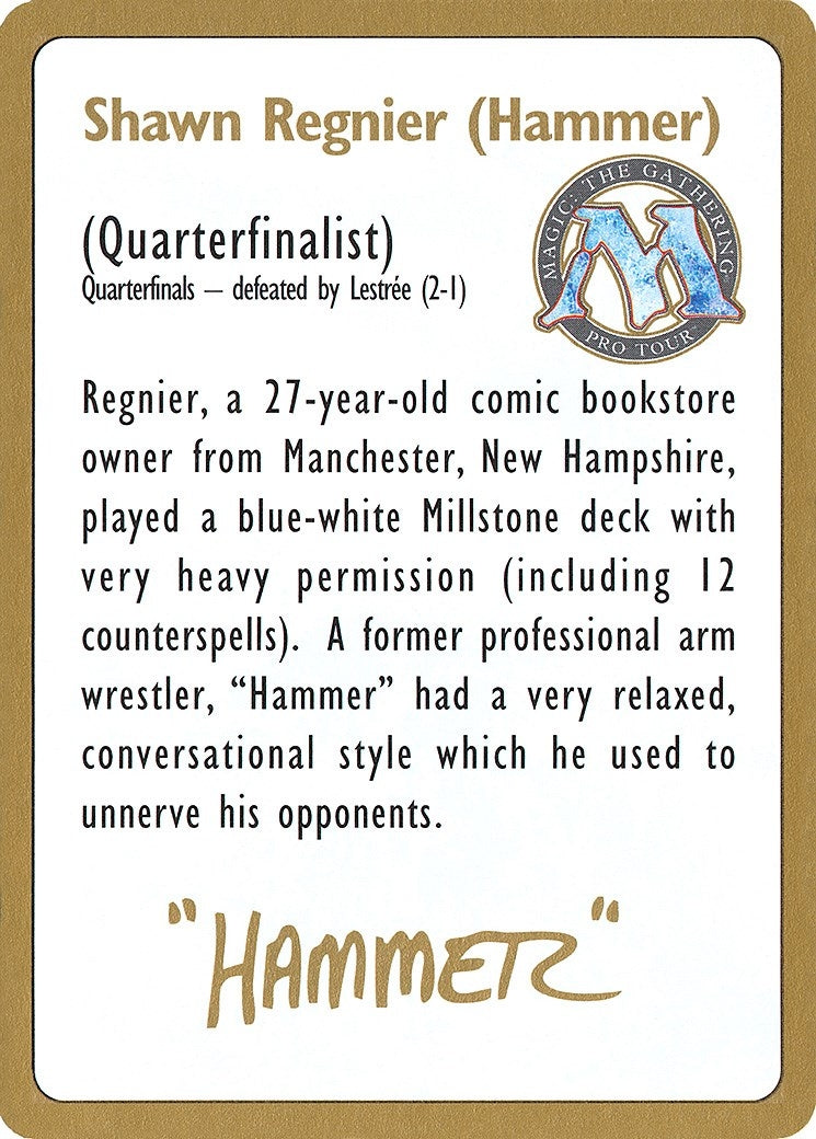 Image for 1996 Shawn "Hammer" Regnier Biography Card (World Championship Decks) - Magic: The Gathering