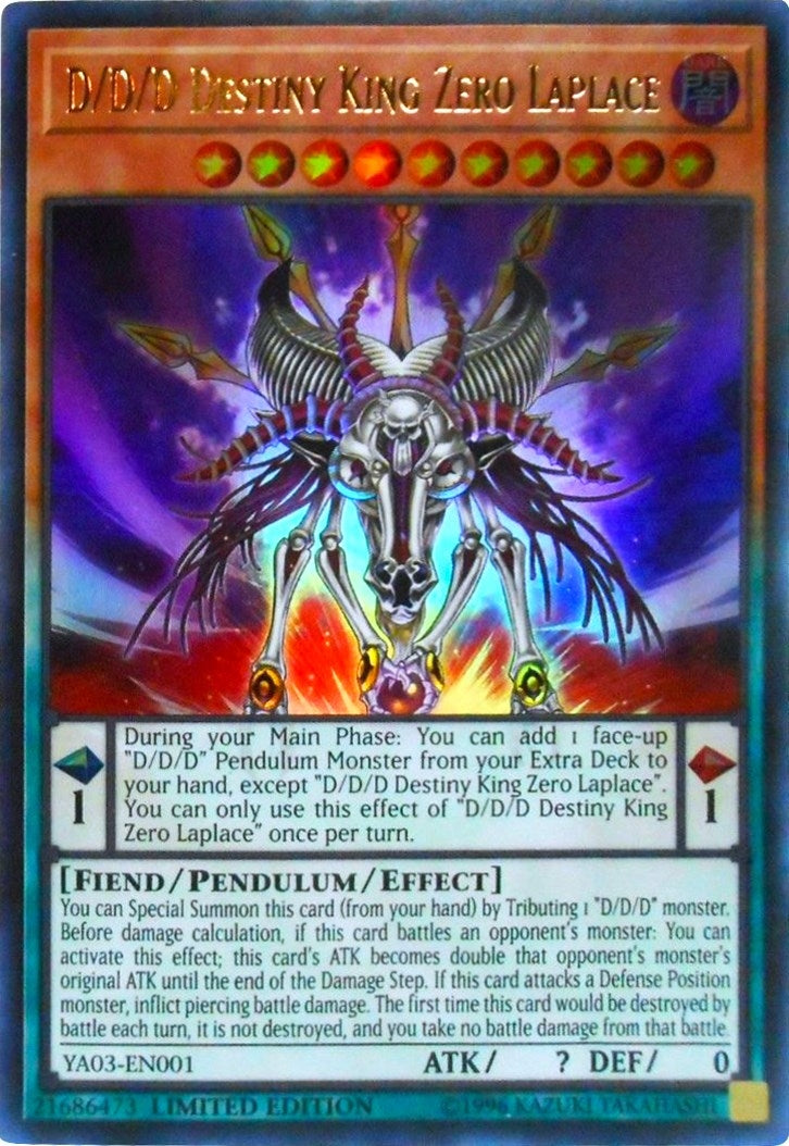 Image for D/D/D Destiny King Zero Laplace (Yu-Gi-Oh! ARC-V Promo Cards) (YA03-EN001) - YuGiOh