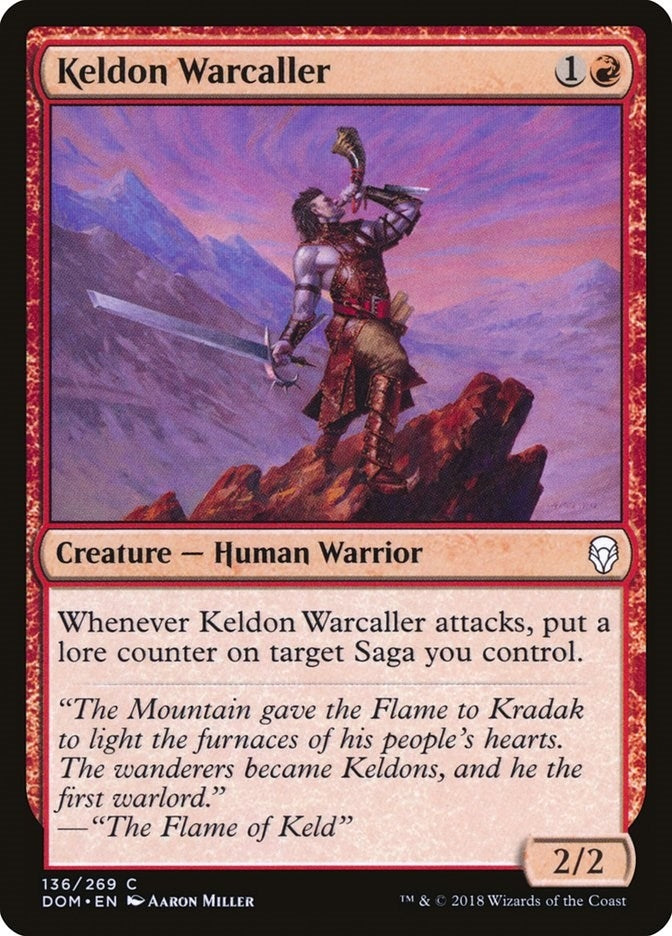 Image for Keldon Warcaller (Dominaria) (136) - Magic: The Gathering